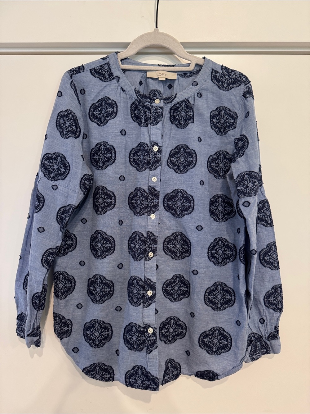Loft Cotton Button Down Shirt Size M